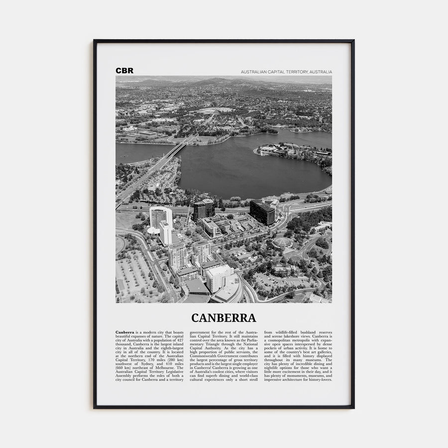 Canberra Travel B&W Poster