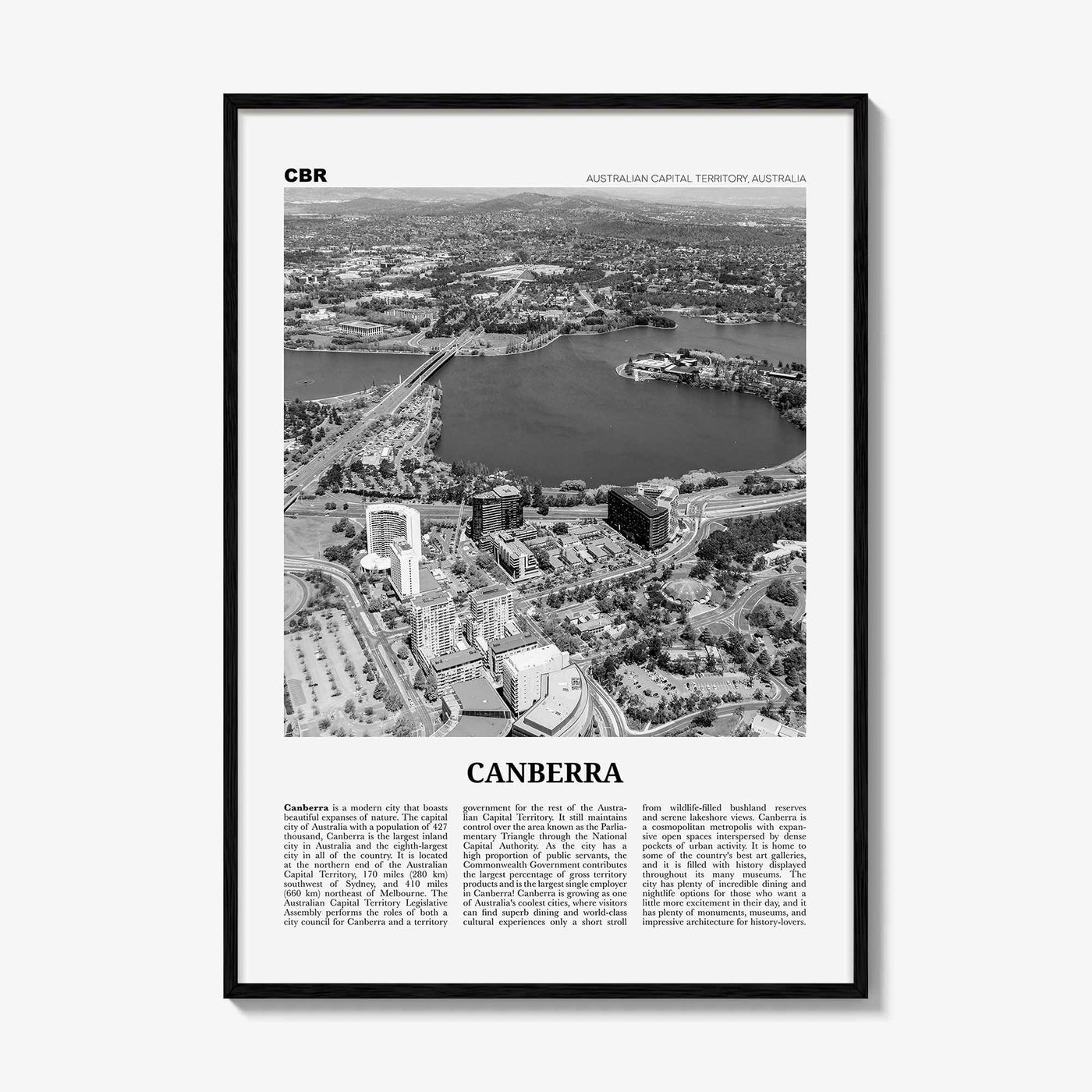 Canberra Print Black and White, Canberra Wall Art, Canberra Poster, Canberra Photo, New South Wales, Australia, Oceania