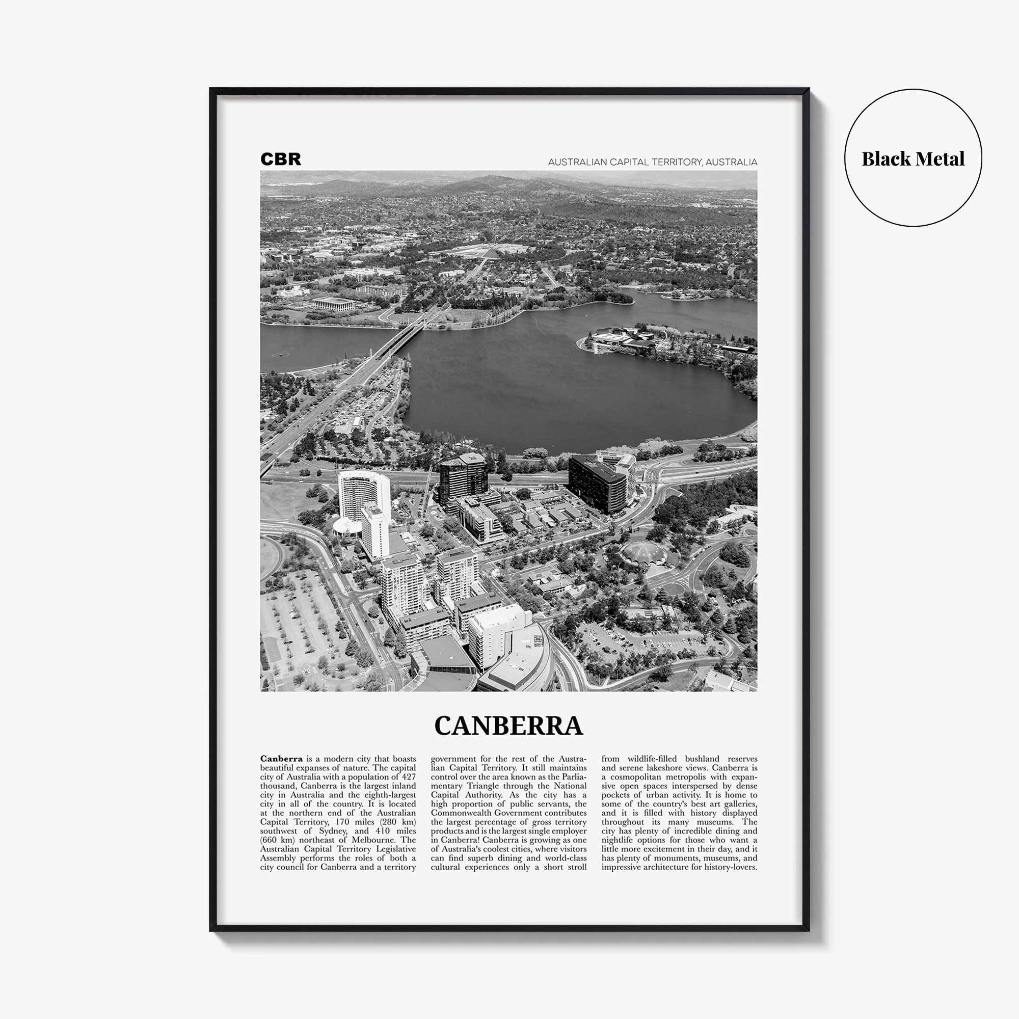 Canberra Print Black and White, Canberra Wall Art, Canberra Poster, Canberra Photo, New South Wales, Australia, Oceania