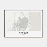 Cancún Map Landscape Poster