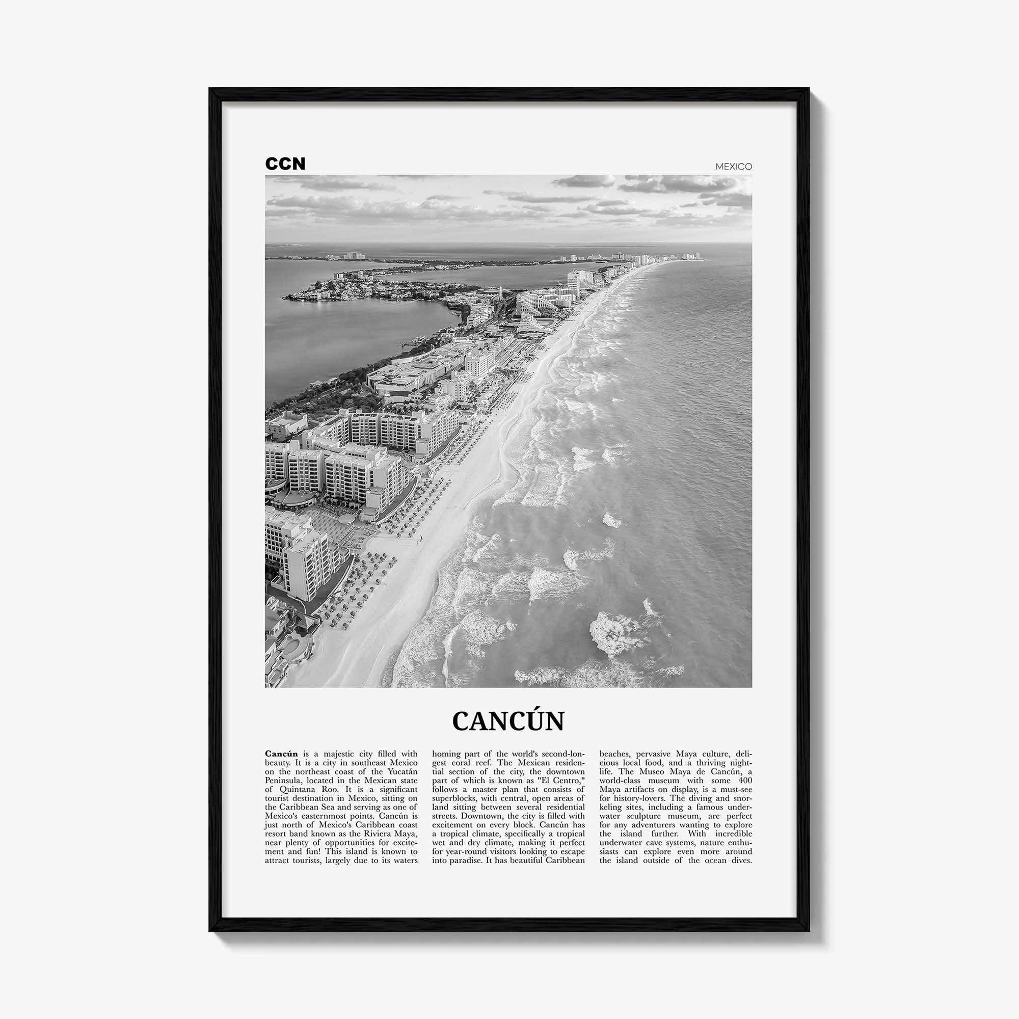 Cancun Print Black and White, Cancún Wall Art, Cancún Poster, Cancún Photo, Cancún Wall Decor, Cancun Print, Cancun, Mexico