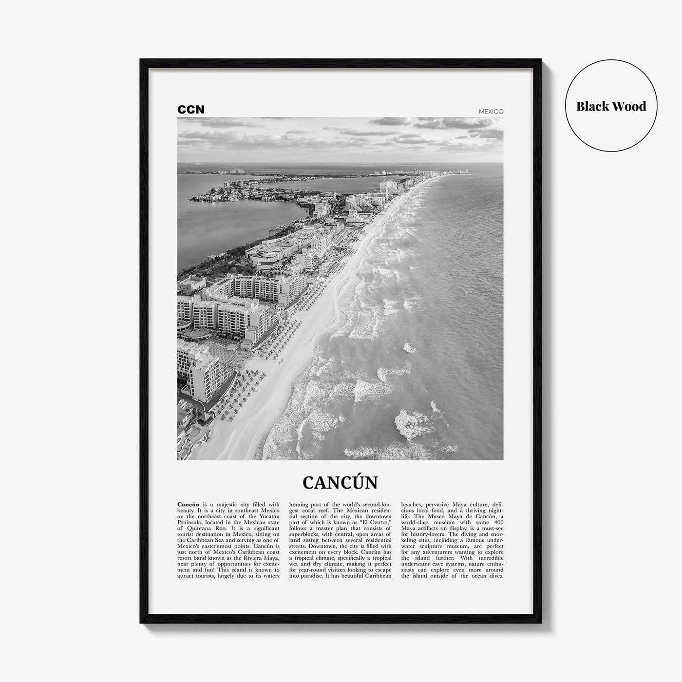 Cancun Print Black and White, Cancún Wall Art, Cancún Poster, Cancún Photo, Cancún Wall Decor, Cancun Print, Cancun, Mexico