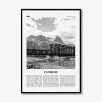Canmore Print Black and White, Canmore Wall Art, Canmore Poster, Canmore Photo, Canmore Wall Décor, Canmore Map, Alberta, Canada