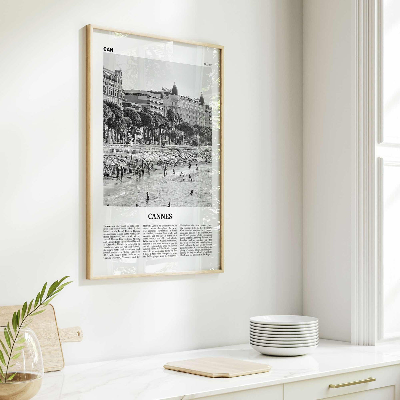 Cannes Print Black and White, Cannes Wall Art, Cannes Poster, Cannes Photo, France, Canas, Alpes-Côte d'Azur, French Riviera, Europe