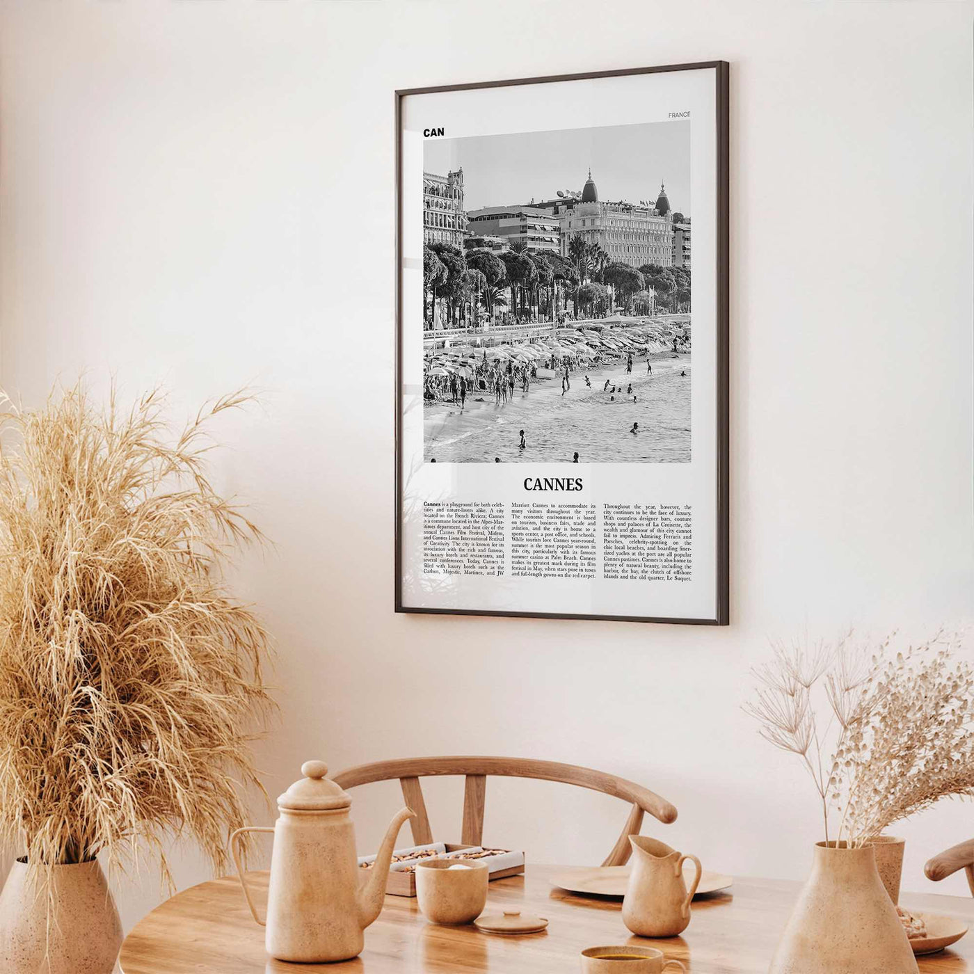 Cannes Print Black and White, Cannes Wall Art, Cannes Poster, Cannes Photo, France, Canas, Alpes-Côte d'Azur, French Riviera, Europe