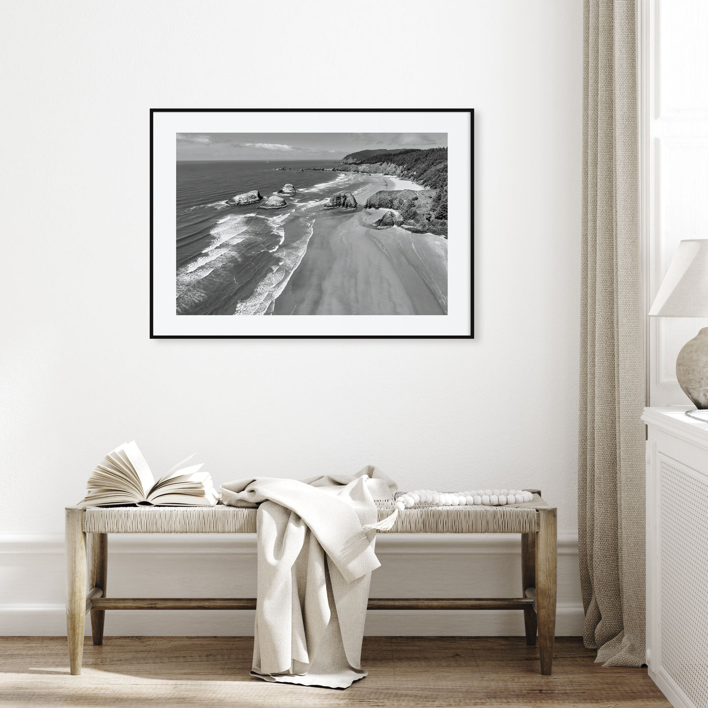 Cannon Beach Landscape B&W Poster
