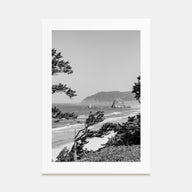 Cannon Beach Photo B&W Poster