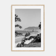 Cannon Beach Photo B&W Poster