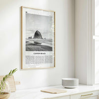 Cannon Beach Print Black and White, Cannon Beach Wall Art, Cannon Beach Poster, Cannon Beach Photo, Cannon Beach Wall Décor, Oregon, USA