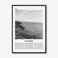 Cantabria Print Black and White, Cantabria Wall Art, Cantabria Poster, Cantabria Photo, Cantabria Wall Décor, Cantabria Map, Spain
