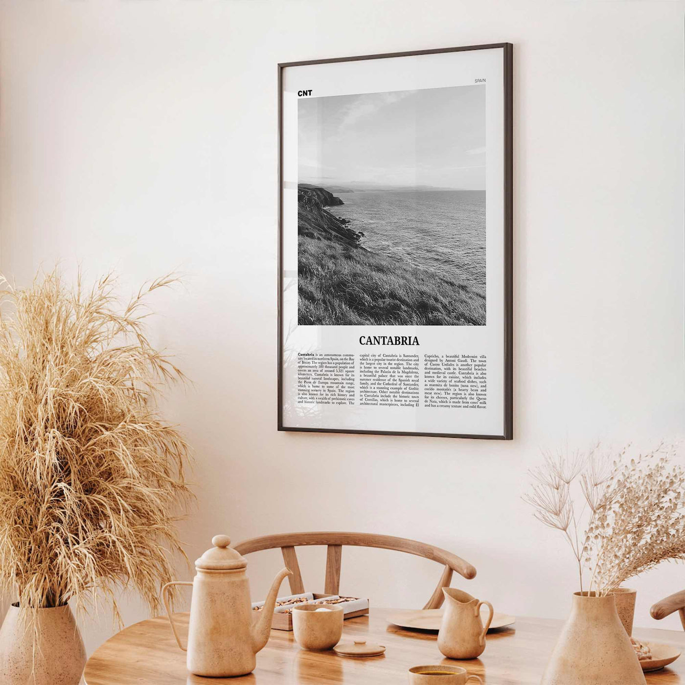 Cantabria Print Black and White, Cantabria Wall Art, Cantabria Poster, Cantabria Photo, Cantabria Wall Décor, Cantabria Map, Spain