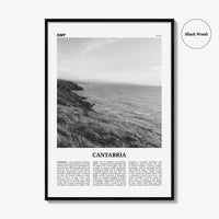 Cantabria Print Black and White, Cantabria Wall Art, Cantabria Poster, Cantabria Photo, Cantabria Wall Décor, Cantabria Map, Spain