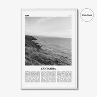 Cantabria Print Black and White, Cantabria Wall Art, Cantabria Poster, Cantabria Photo, Cantabria Wall Décor, Cantabria Map, Spain