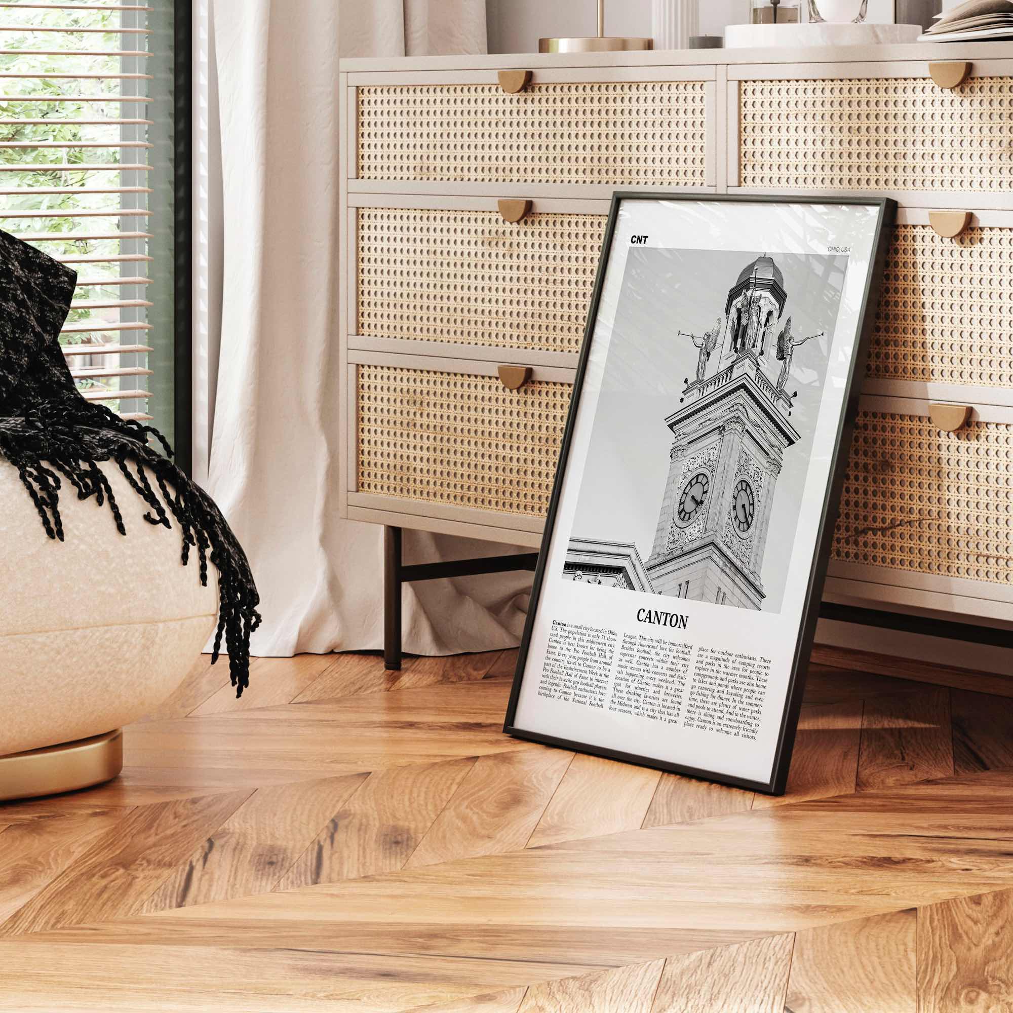 Canton Print Black and White, Canton Wall Art, Canton Poster, Canton Photo, Canton Wall Décor, Ohio, USA, United States