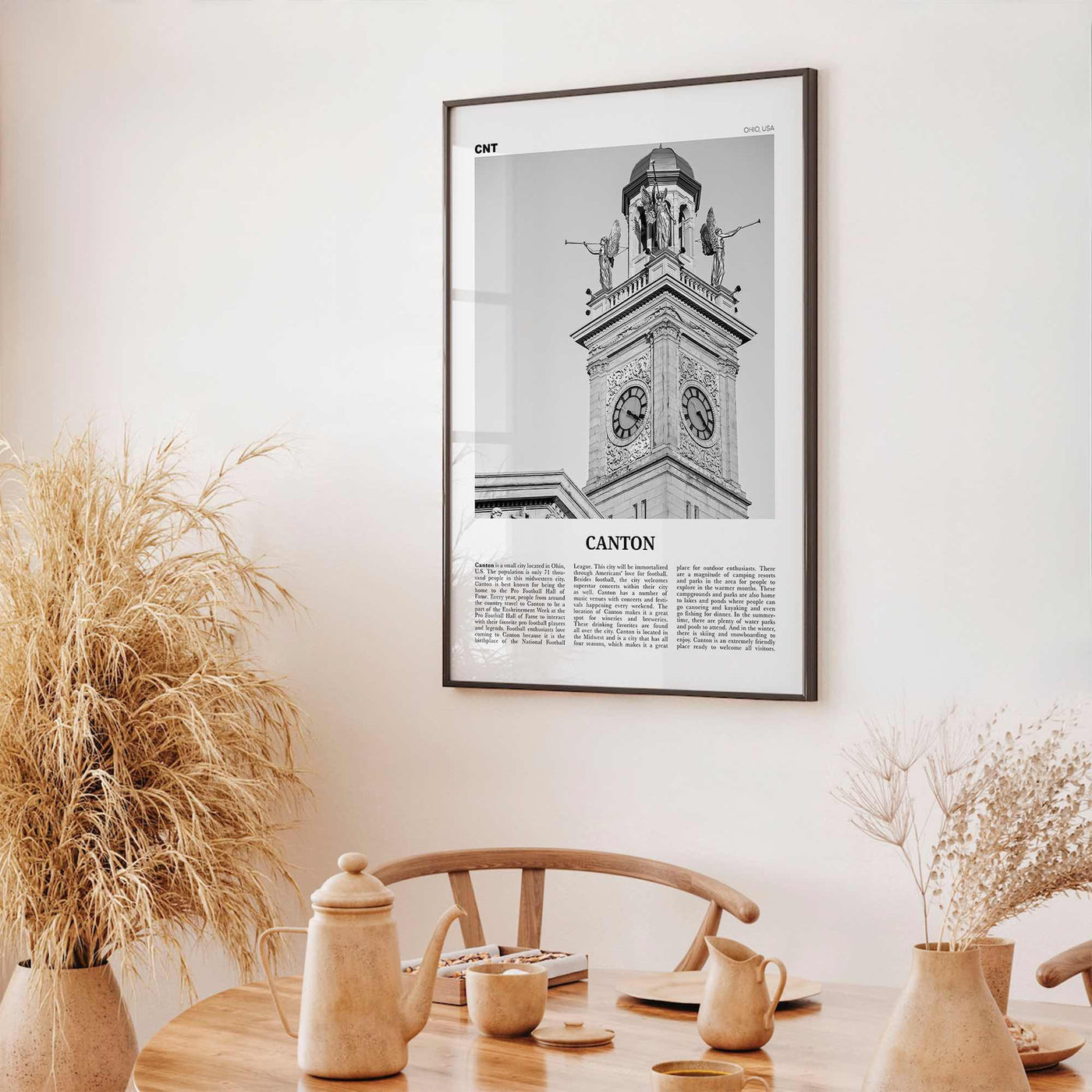 Canton Print Black and White, Canton Wall Art, Canton Poster, Canton Photo, Canton Wall Décor, Ohio, USA, United States