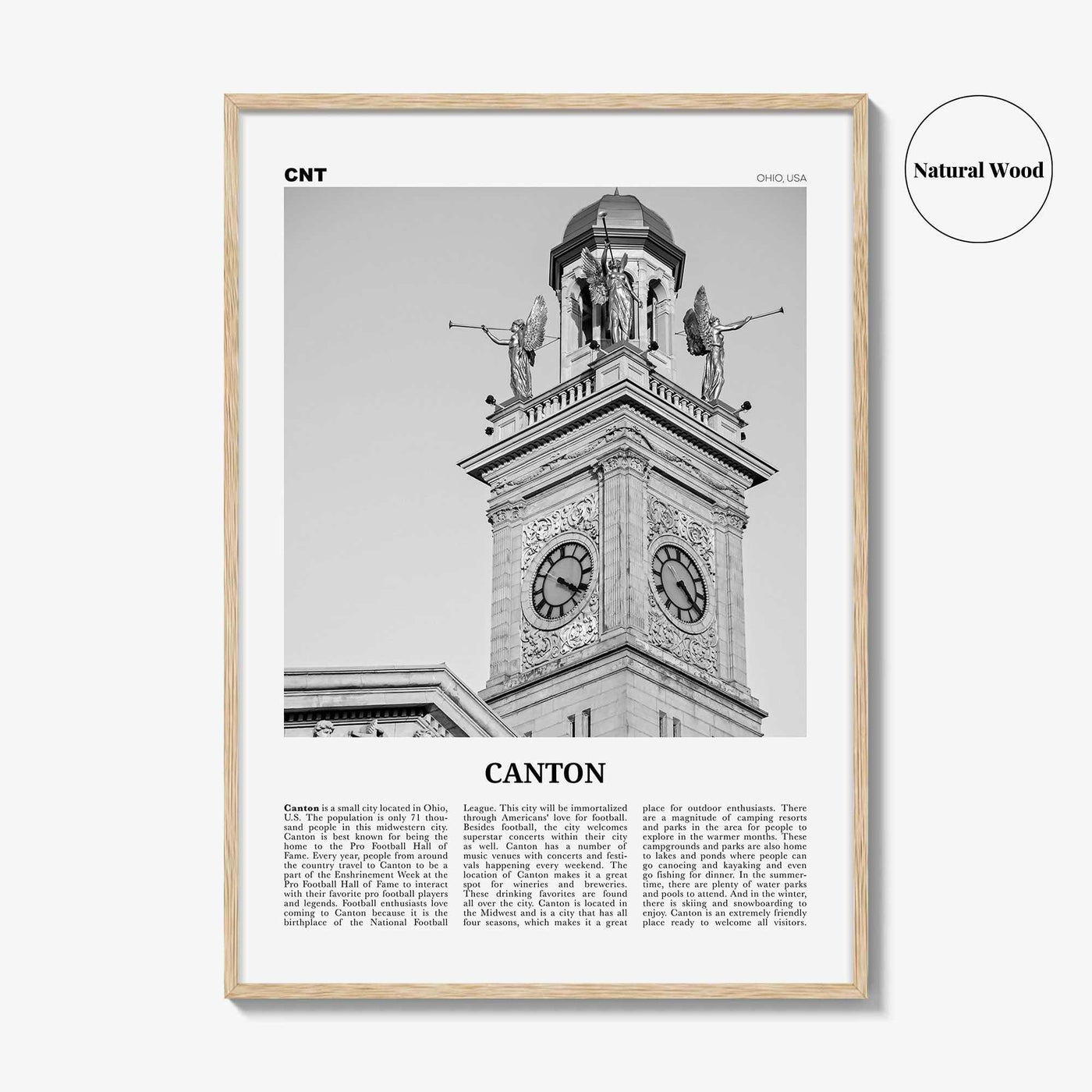 Canton Print Black and White, Canton Wall Art, Canton Poster, Canton Photo, Canton Wall Décor, Ohio, USA, United States