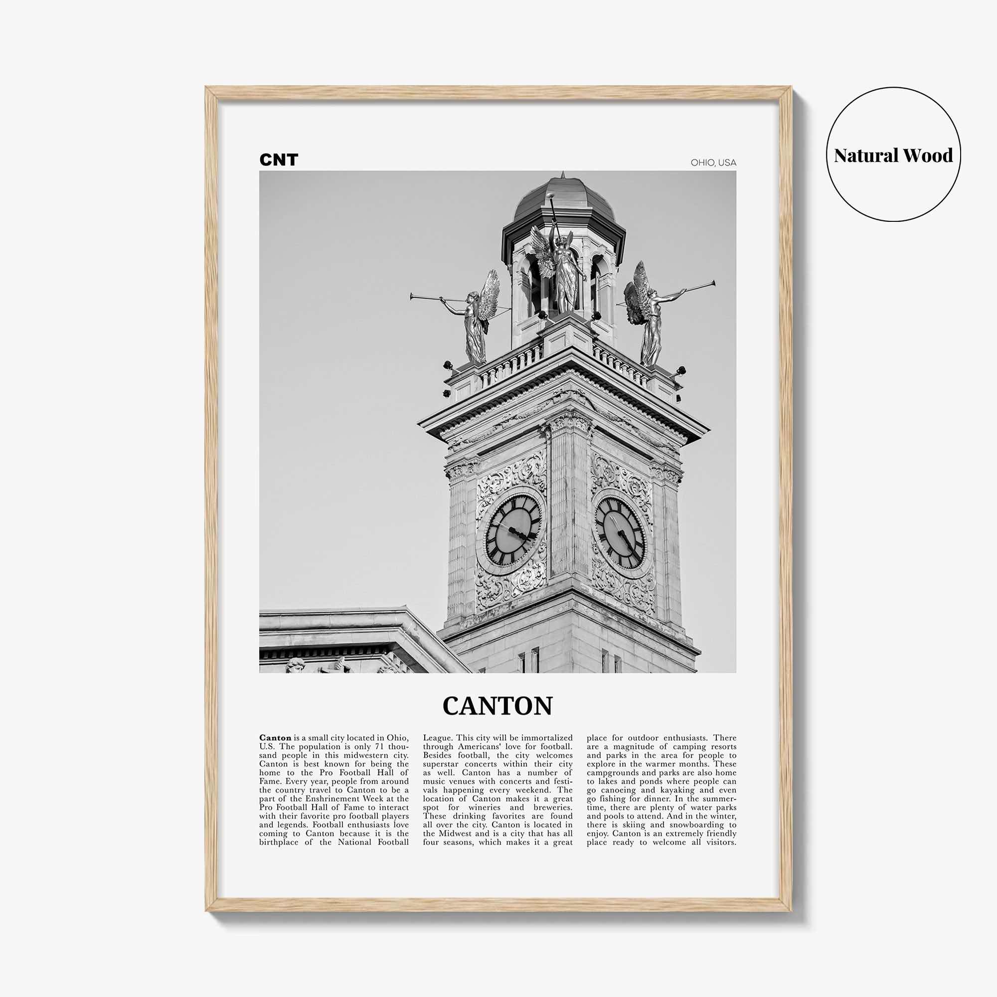 Canton Print Black and White, Canton Wall Art, Canton Poster, Canton Photo, Canton Wall Décor, Ohio, USA, United States
