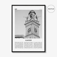 Canton Print Black and White, Canton Wall Art, Canton Poster, Canton Photo, Canton Wall Décor, Ohio, USA, United States