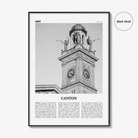 Canton Print Black and White, Canton Wall Art, Canton Poster, Canton Photo, Canton Wall Décor, Ohio, USA, United States