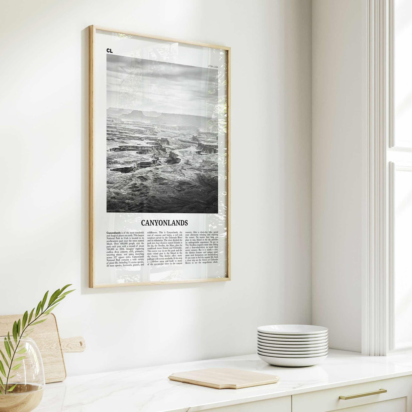 Canyonlands National Park Print Black and White, Canyonlands Wall Art, Canyonlands Poster, Canyonlands Photo, Utah, USA, United States