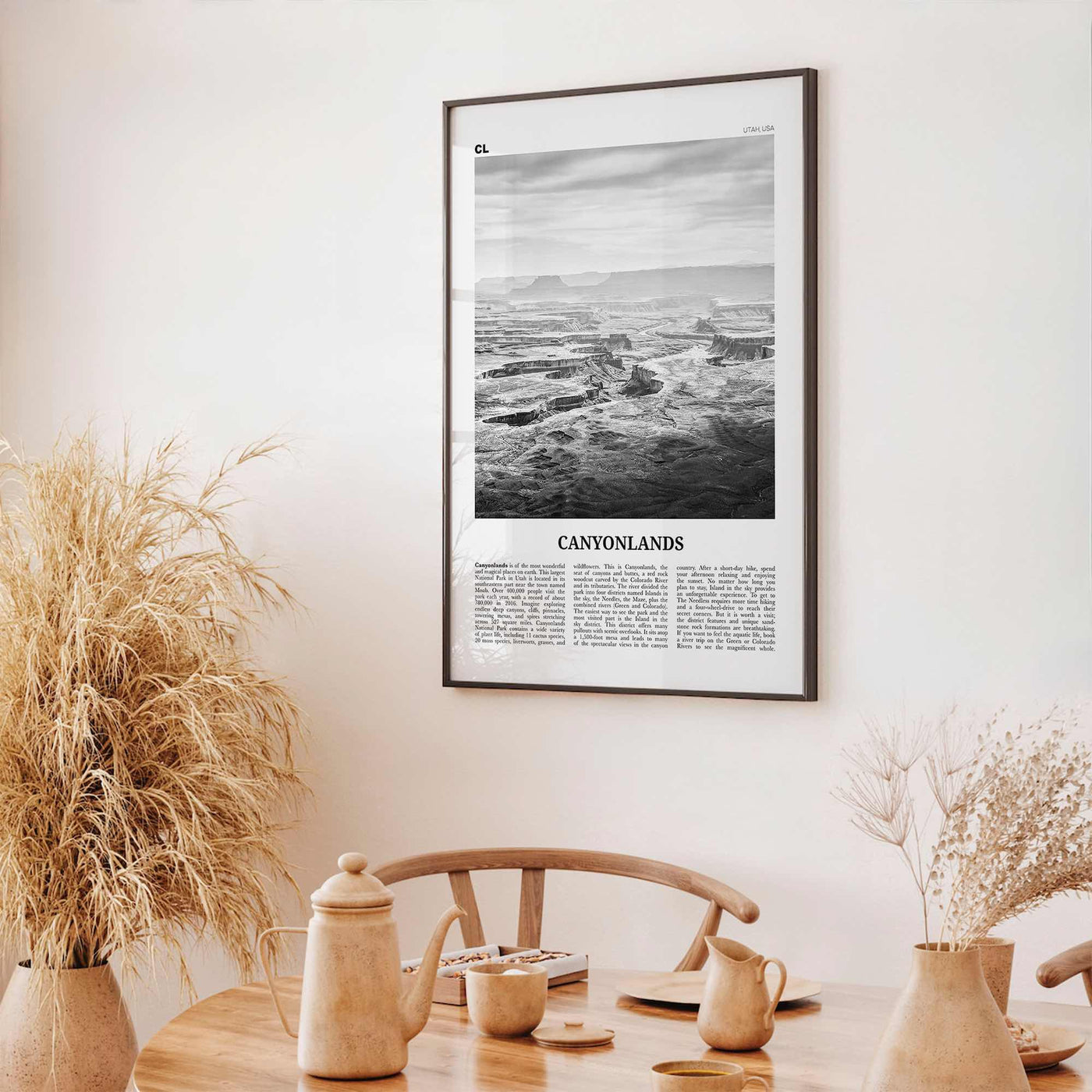 Canyonlands National Park Print Black and White, Canyonlands Wall Art, Canyonlands Poster, Canyonlands Photo, Utah, USA, United States