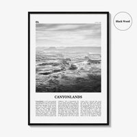 Canyonlands National Park Print Black and White, Canyonlands Wall Art, Canyonlands Poster, Canyonlands Photo, Utah, USA, United States