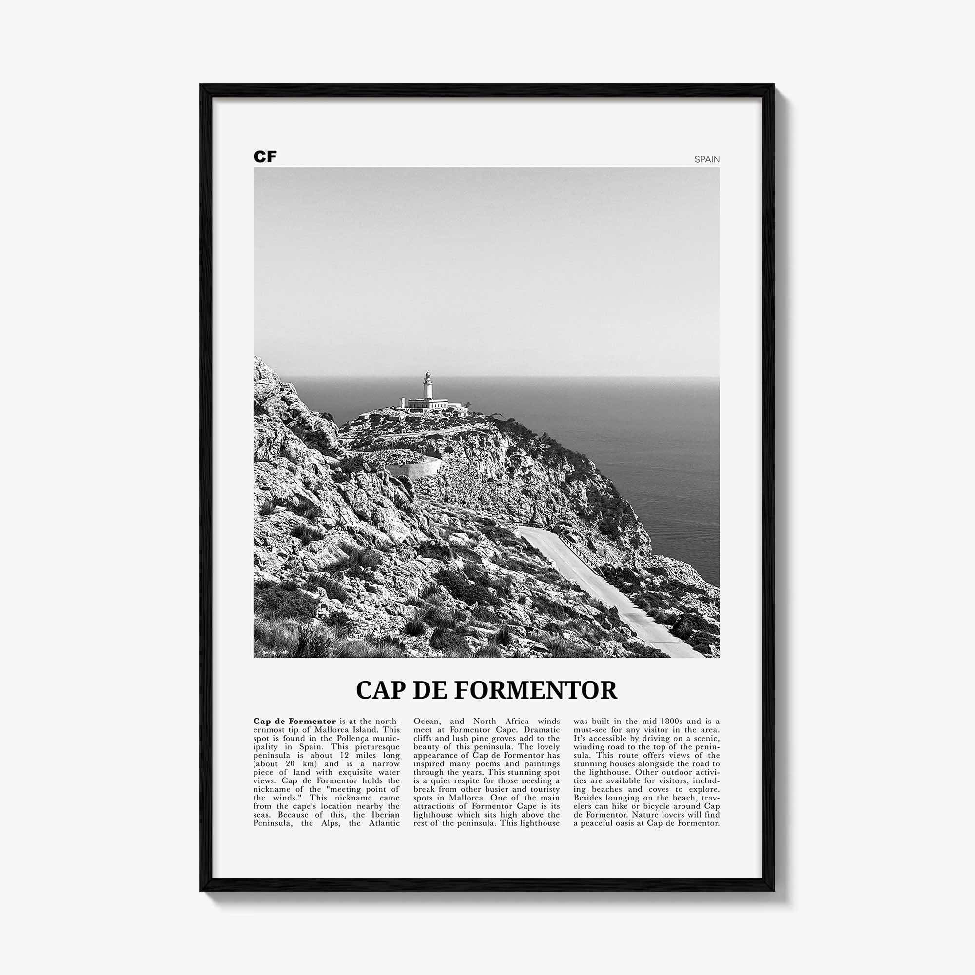 Cap de Formentor Print Black and White, Cap de Formentor Wall Art, Cap de Formentor Poster, Cap de Formentor Photo, Formentor Wall Décor