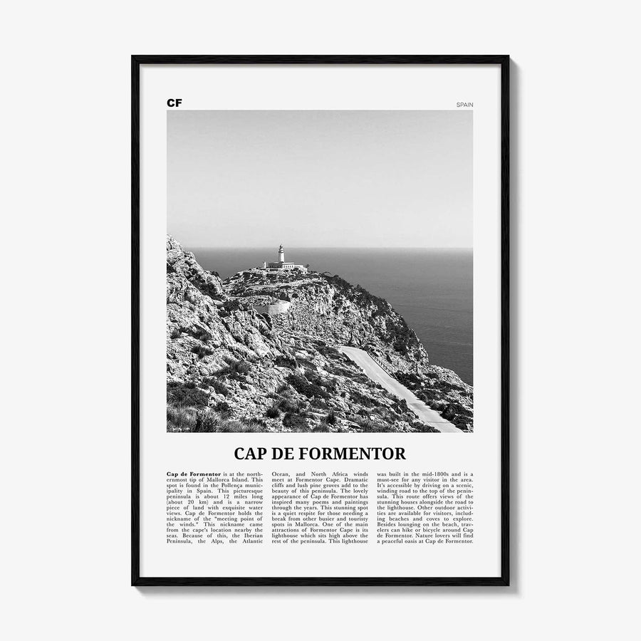 Cap de Formentor Print Black and White, Cap de Formentor Wall Art, Cap de Formentor Poster, Cap de Formentor Photo, Formentor Wall Décor