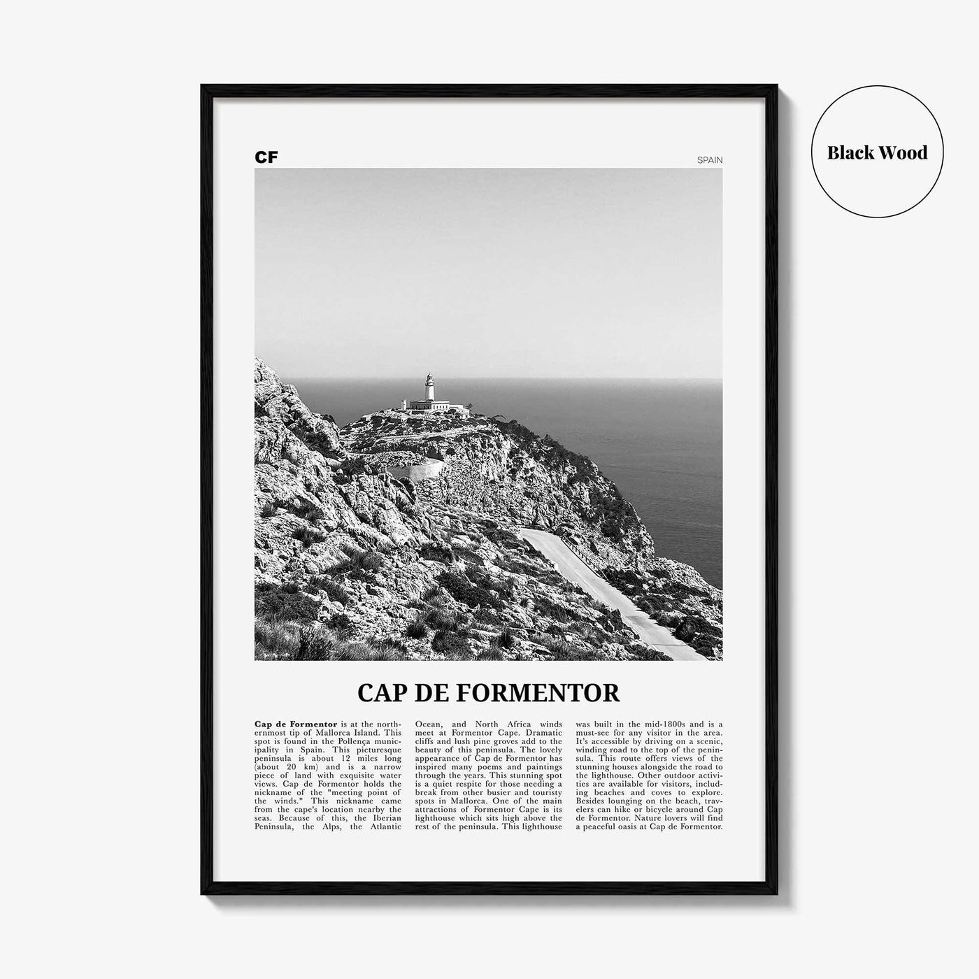 Cap de Formentor Print Black and White, Cap de Formentor Wall Art, Cap de Formentor Poster, Cap de Formentor Photo, Formentor Wall Décor