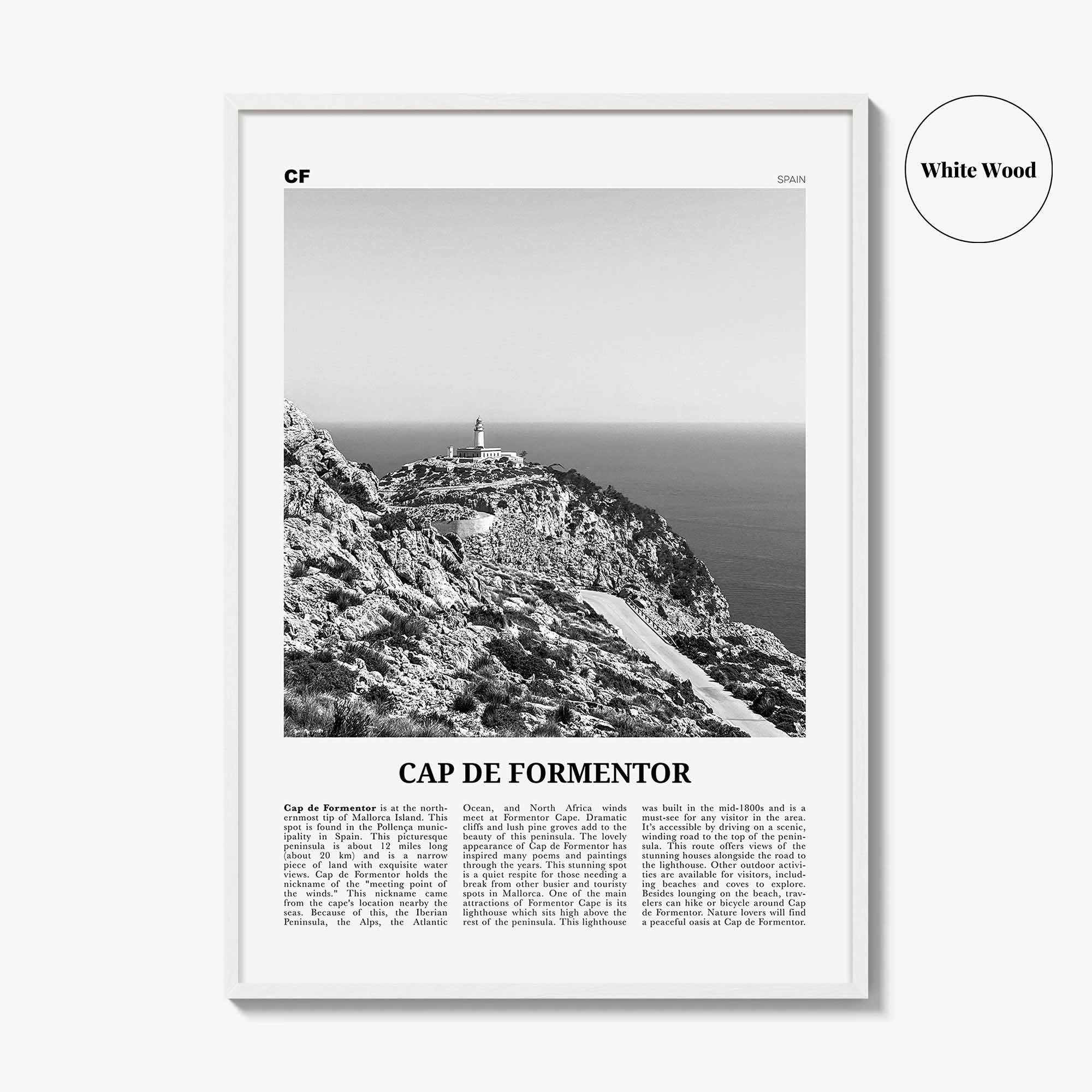 Cap de Formentor Print Black and White, Cap de Formentor Wall Art, Cap de Formentor Poster, Cap de Formentor Photo, Formentor Wall Décor