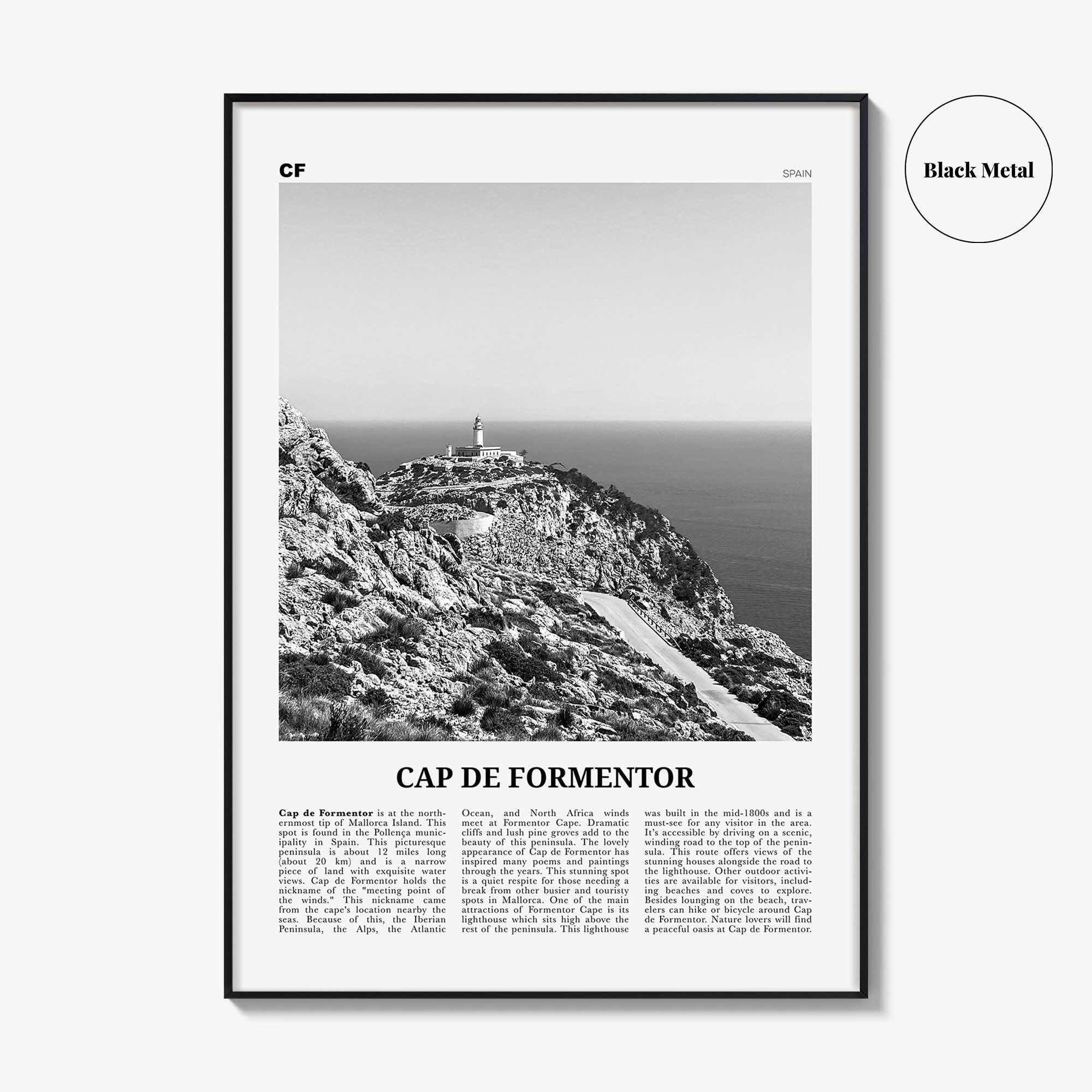 Cap de Formentor Print Black and White, Cap de Formentor Wall Art, Cap de Formentor Poster, Cap de Formentor Photo, Formentor Wall Décor