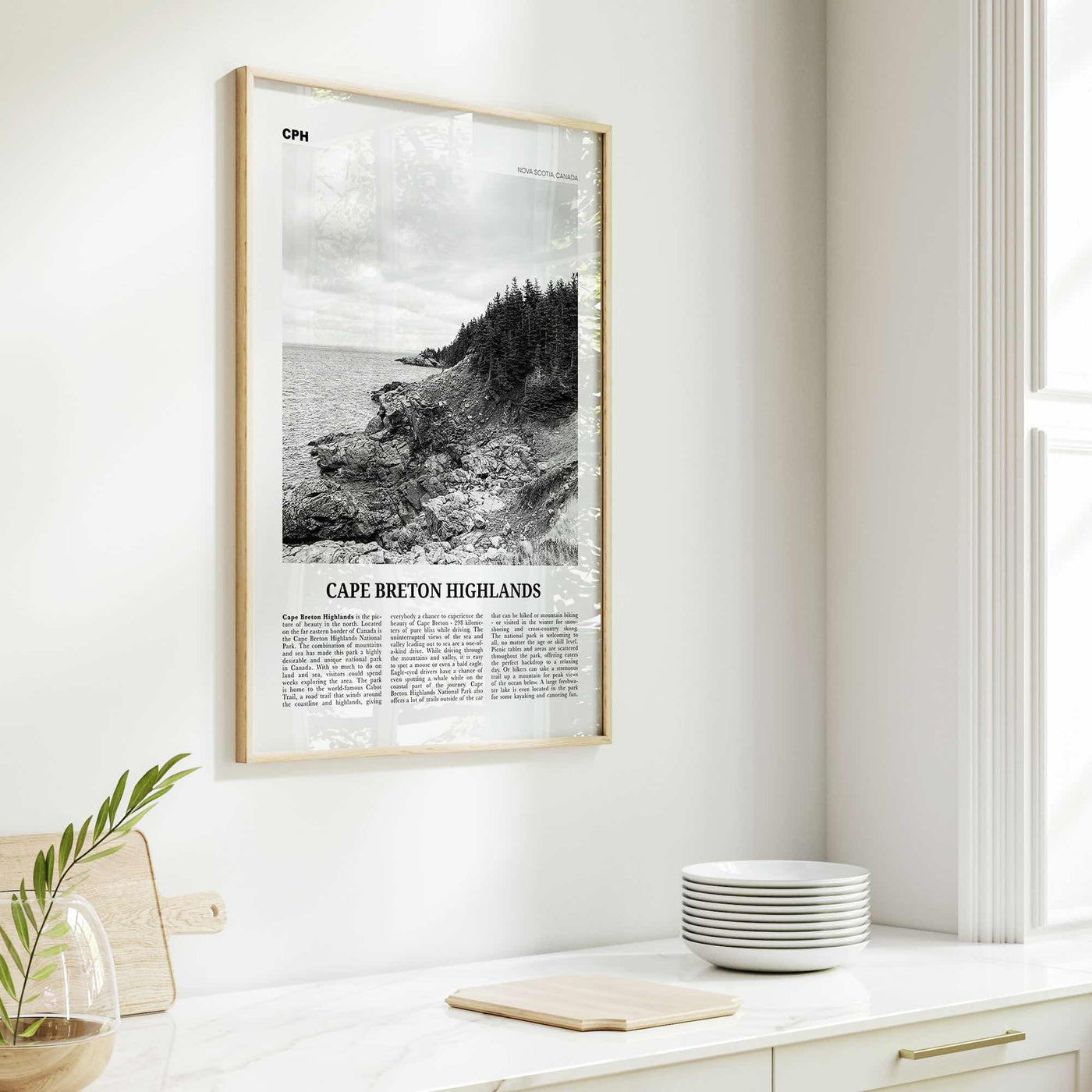 Cape Breton Highlands National Park Print Black and White, Cape Breton Wall Art, Cape Breton Poster, Cape Breton Photo, Canada