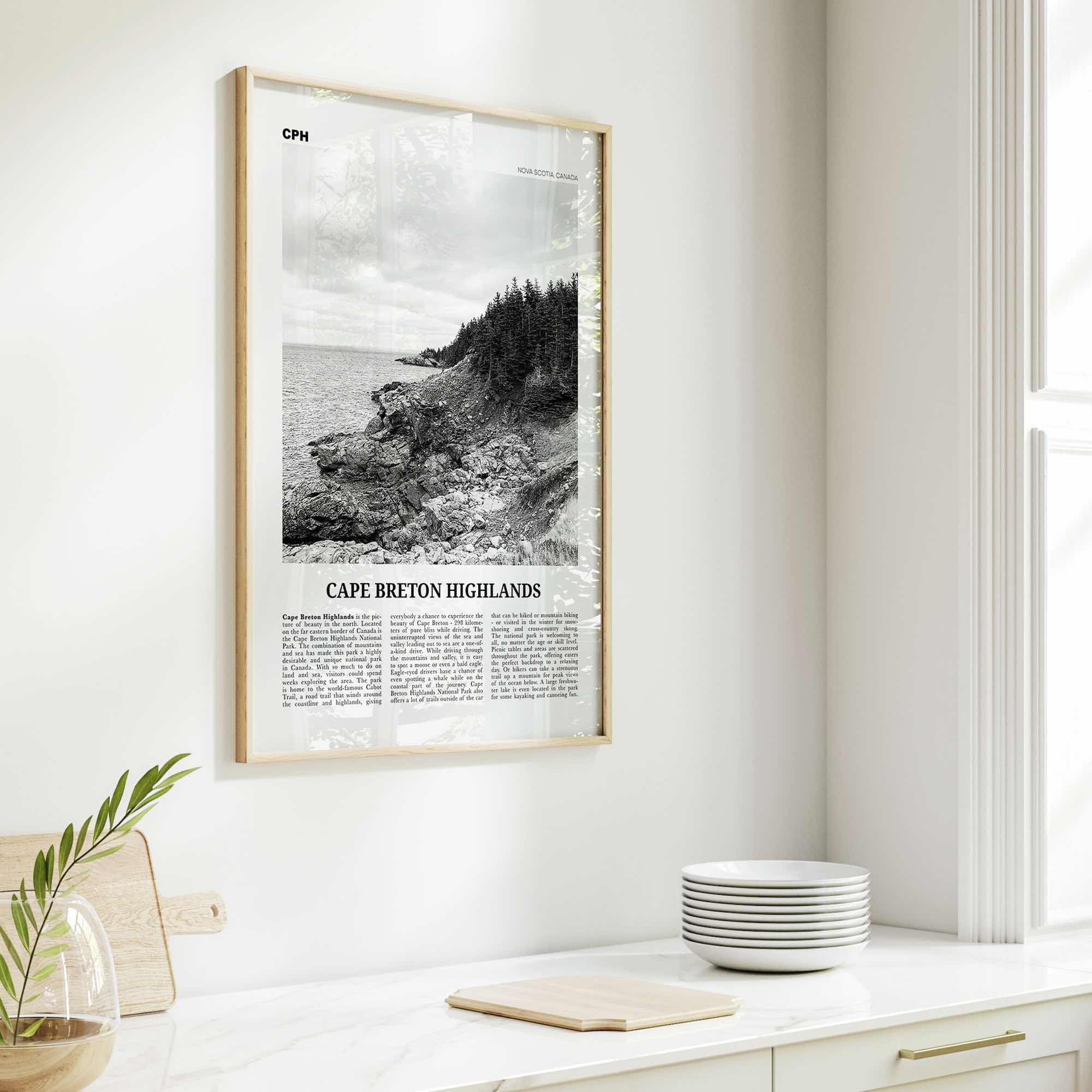 Cape Breton Highlands National Park Print Black and White, Cape Breton Wall Art, Cape Breton Poster, Cape Breton Photo, Canada