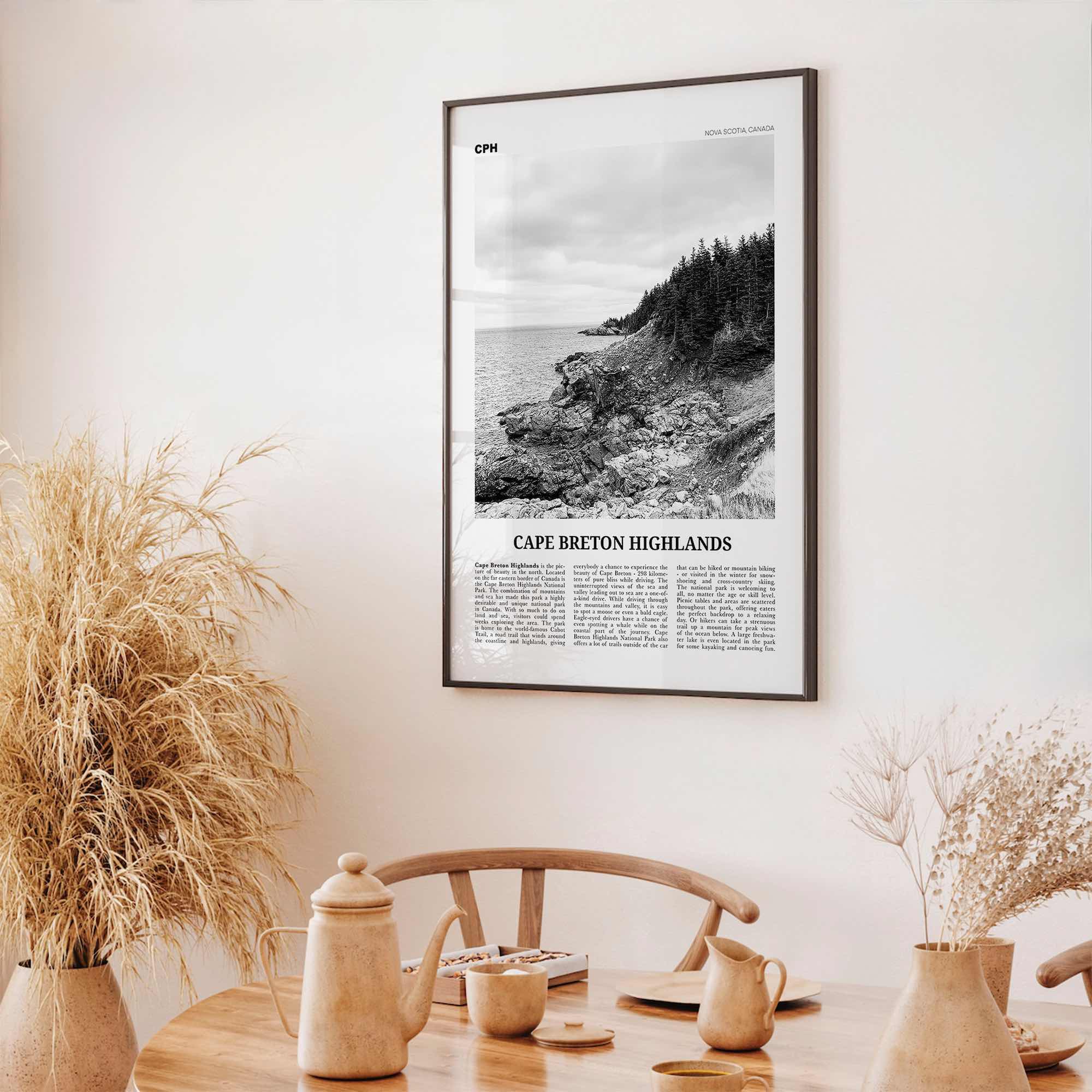 Cape Breton Highlands National Park Print Black and White, Cape Breton Wall Art, Cape Breton Poster, Cape Breton Photo, Canada