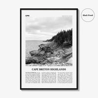 Cape Breton Highlands National Park Print Black and White, Cape Breton Wall Art, Cape Breton Poster, Cape Breton Photo, Canada