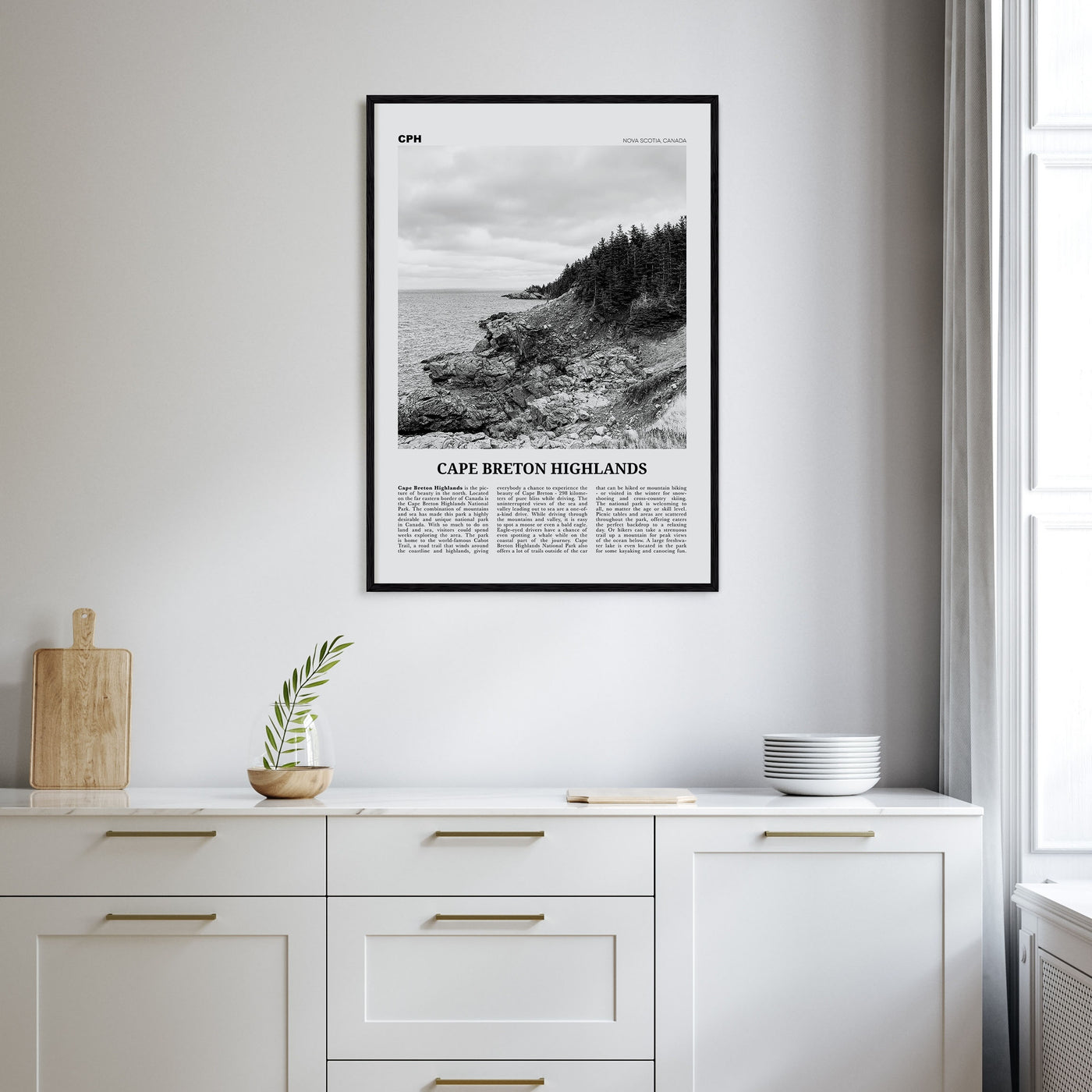 Cape Breton Highlands National Park Travel B&W Poster