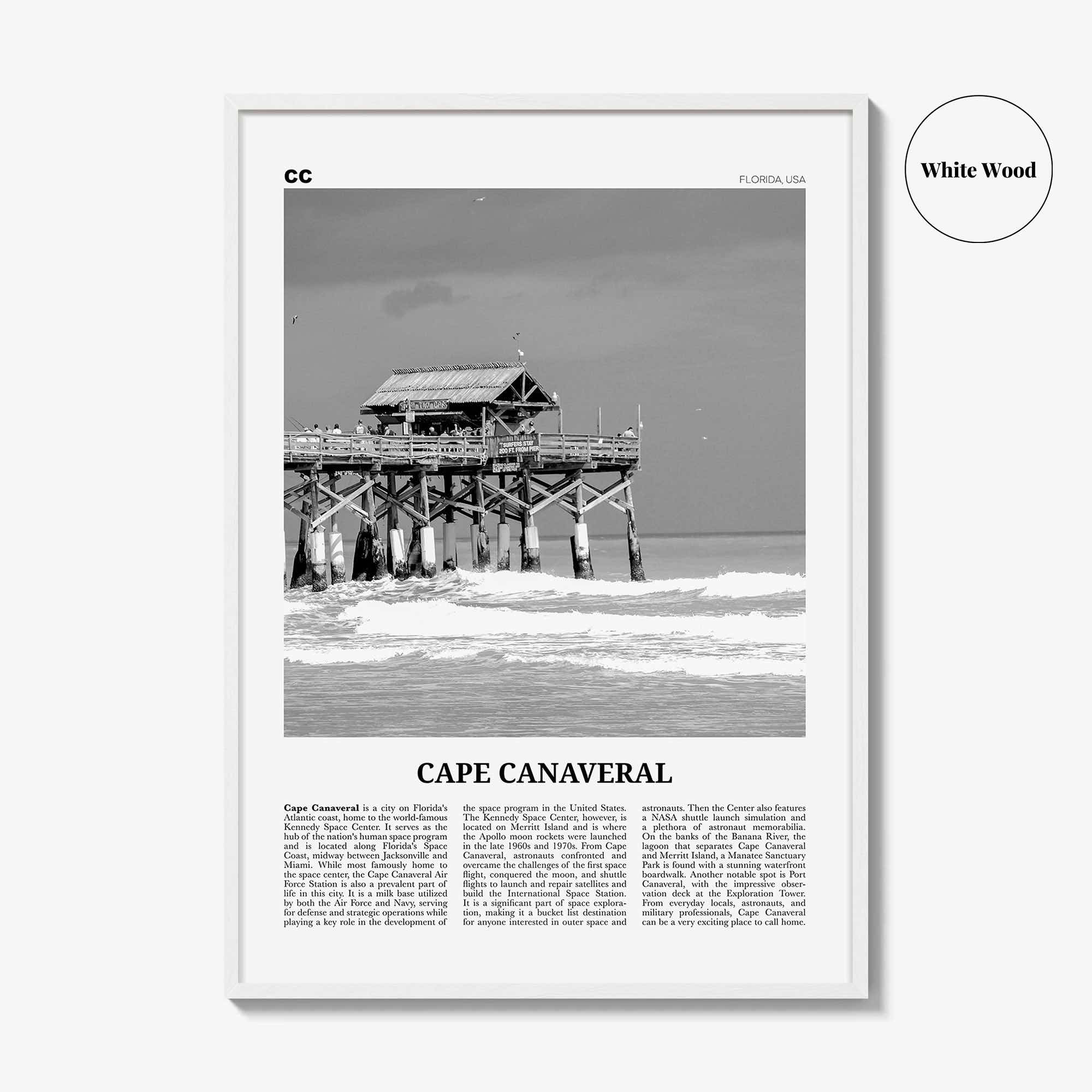 Cape Canaveral Print Black and White, Cape Canaveral Art, Cape Canaveral Poster, Cape Canaveral Photo, Cape Canaveral Décor, Cape Canaveral