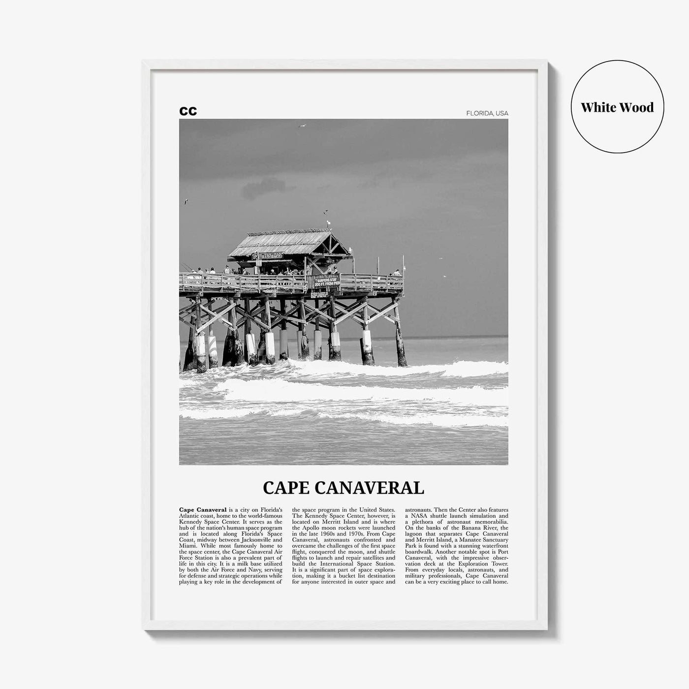 Cape Canaveral Print Black and White, Cape Canaveral Art, Cape Canaveral Poster, Cape Canaveral Photo, Cape Canaveral Décor, Cape Canaveral
