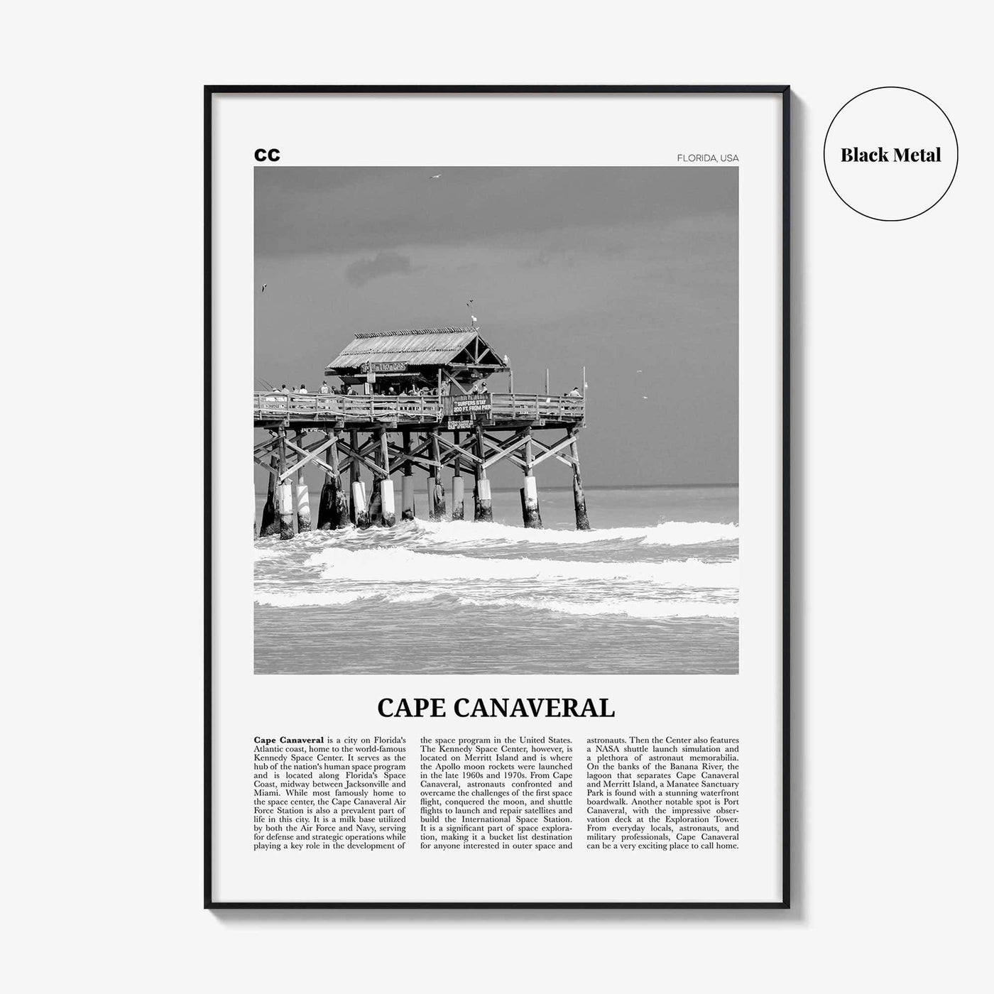 Cape Canaveral Print Black and White, Cape Canaveral Art, Cape Canaveral Poster, Cape Canaveral Photo, Cape Canaveral Décor, Cape Canaveral