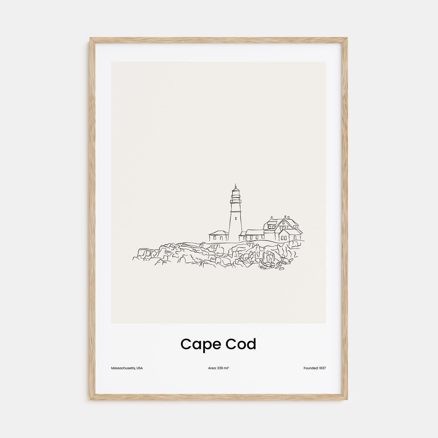 Cape Cod Drawn Poster