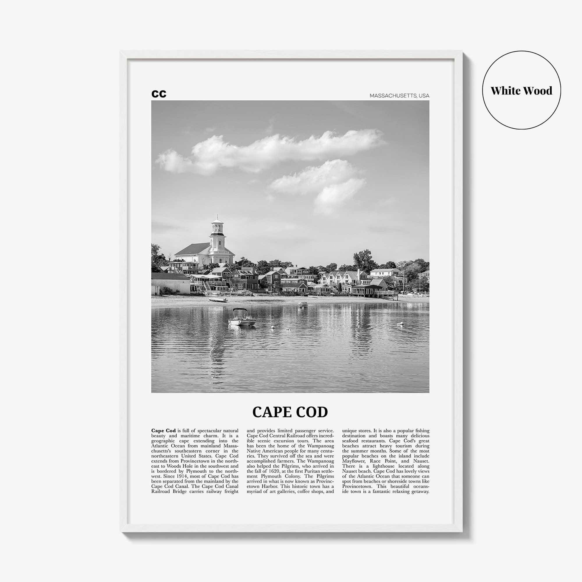 Cape Cod Print Black and White No 1, Cape Cod Wall Art, Cape Cod Poster, Cape Cod Photo, Massachusetts, USA, United States, North America