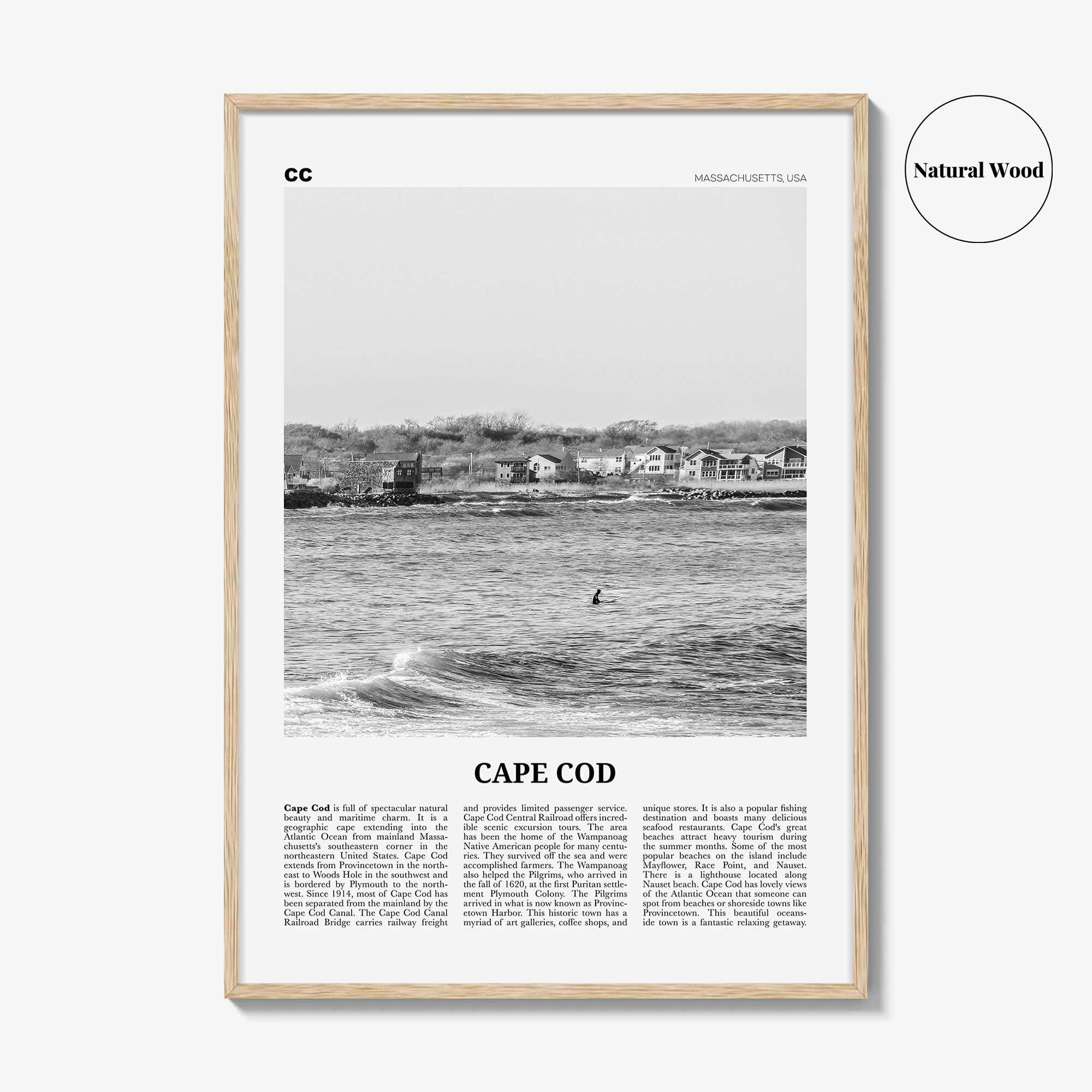 Cape Cod Print Black and White No 2, Cape Cod Wall Art, Cape Cod Poster, Cape Cod Photo, Massachusetts, USA, United States, North America