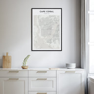 Cape Coral Map Portrait Poster