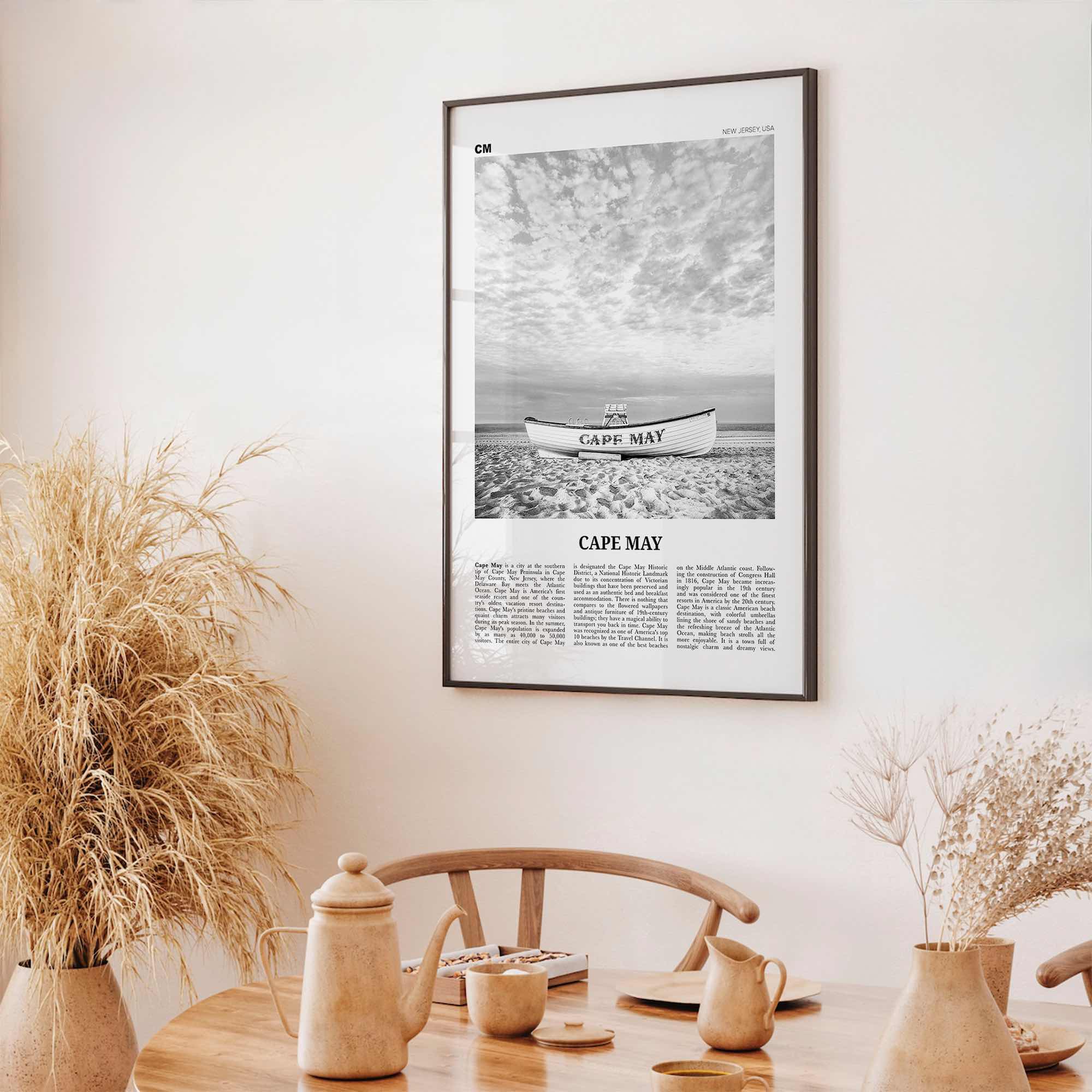 Cape May Print Black and White, Cape May Wall Art, Cape May Poster, Cape May Photo, Cape May Wall Décor, New Jersey, USA, United States