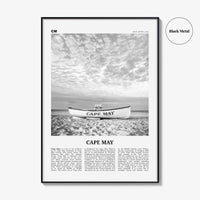 Cape May Print Black and White, Cape May Wall Art, Cape May Poster, Cape May Photo, Cape May Wall Décor, New Jersey, USA, United States