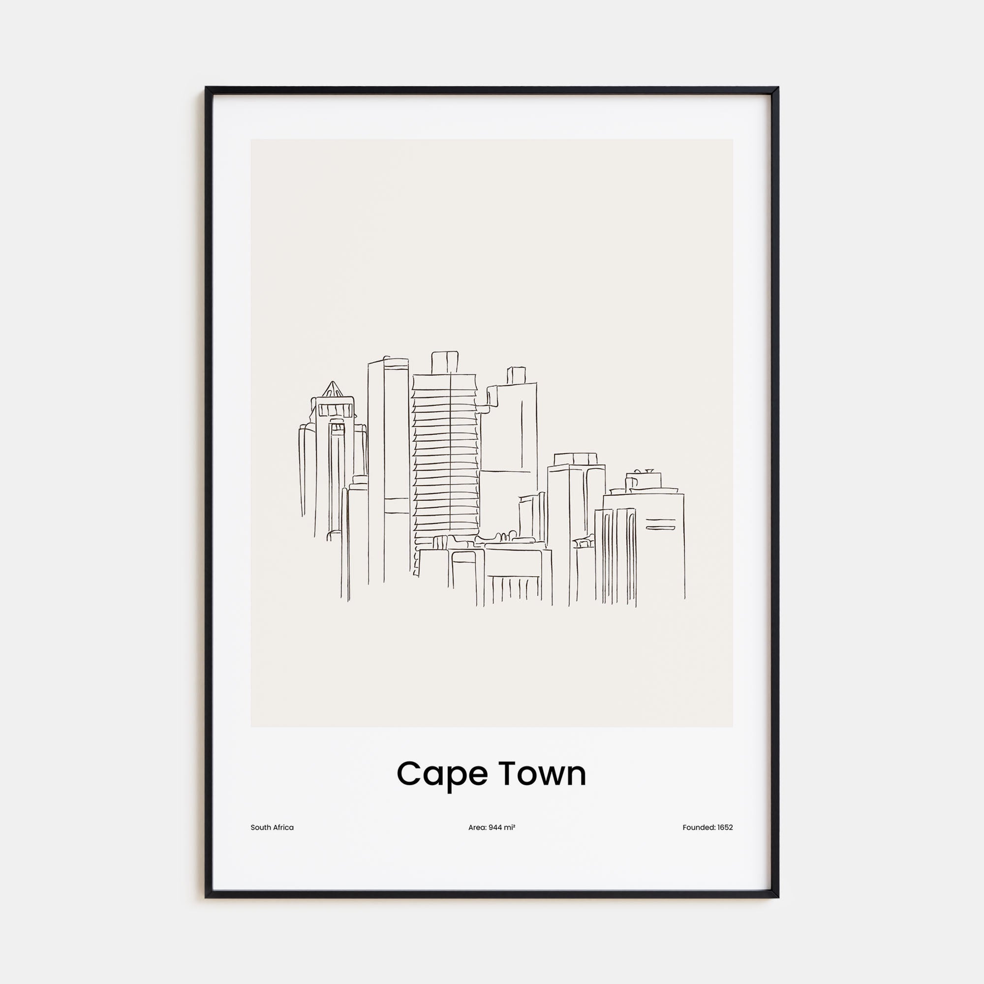 Cape Town Drawn Poster