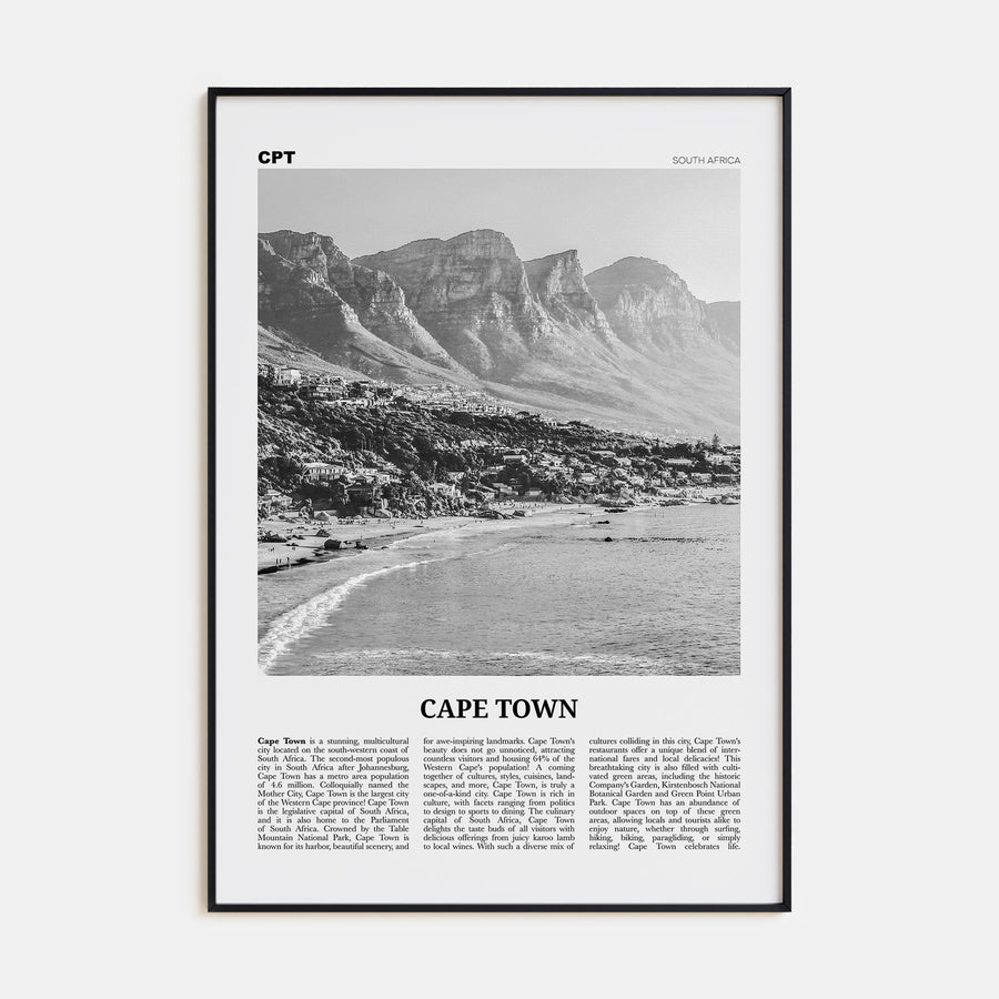 Cape Town Travel B&W No 1 Poster