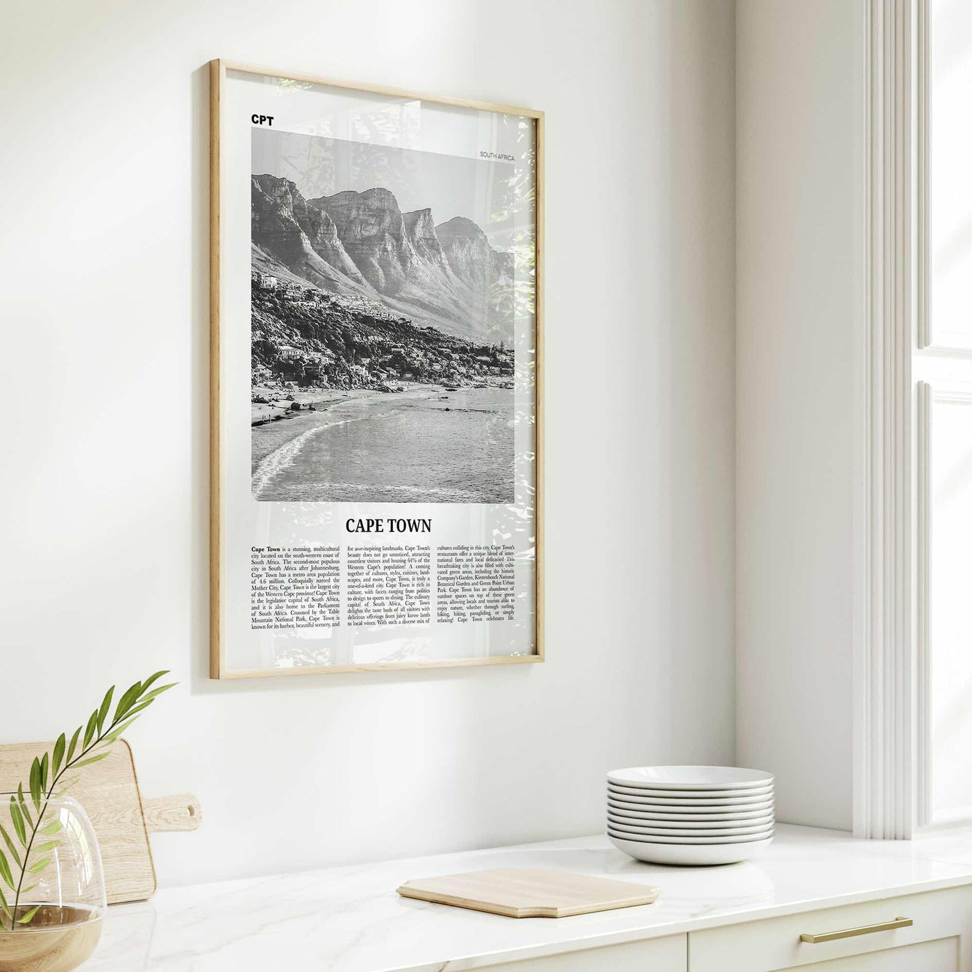 Cape Town Print Black and White No 1, Cape Town Wall Art, Cape Town Poster, Cape Town Photo, Cape Town Wall Decor, South Africa