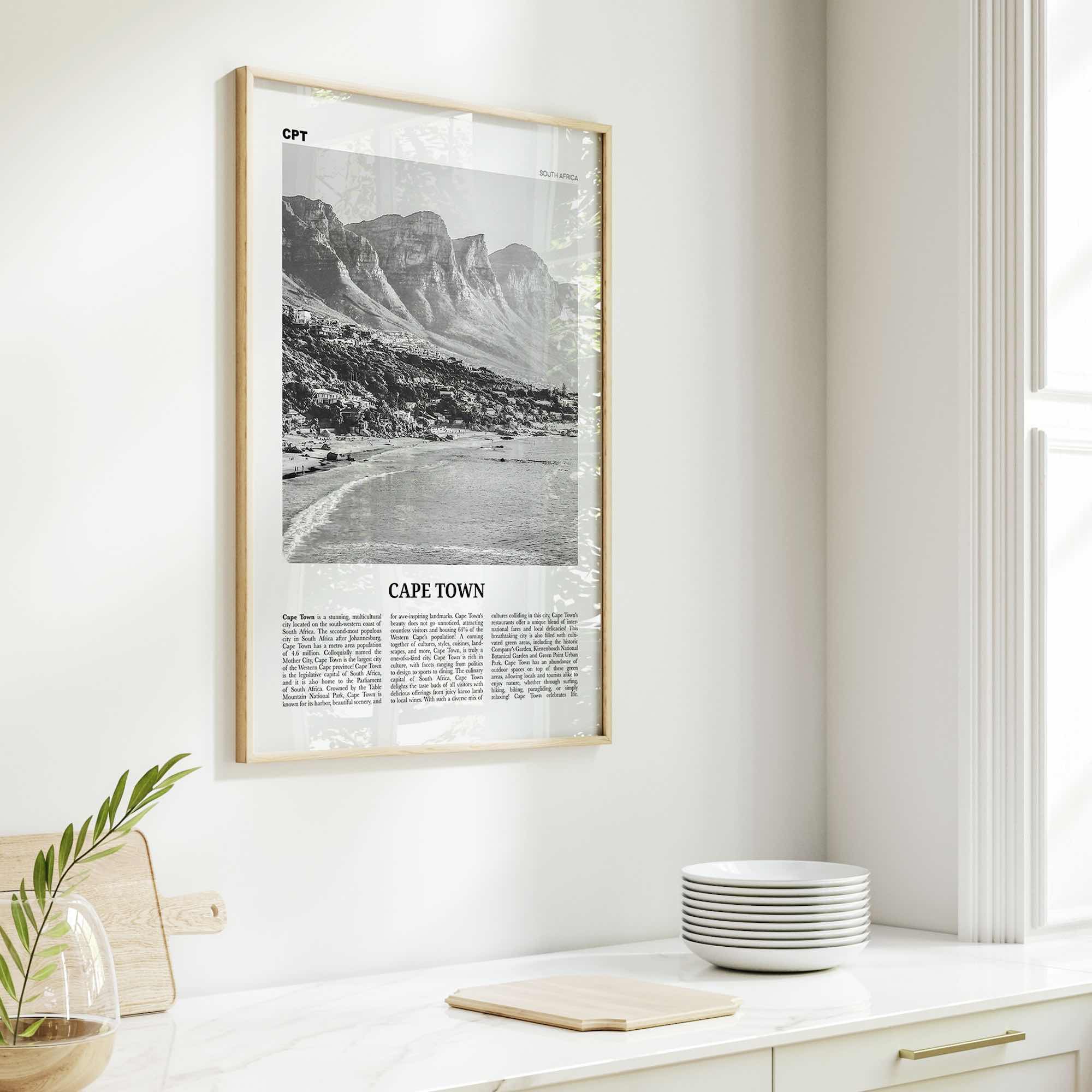 Cape Town Print Black and White No 1, Cape Town Wall Art, Cape Town Poster, Cape Town Photo, Cape Town Wall Decor, South Africa