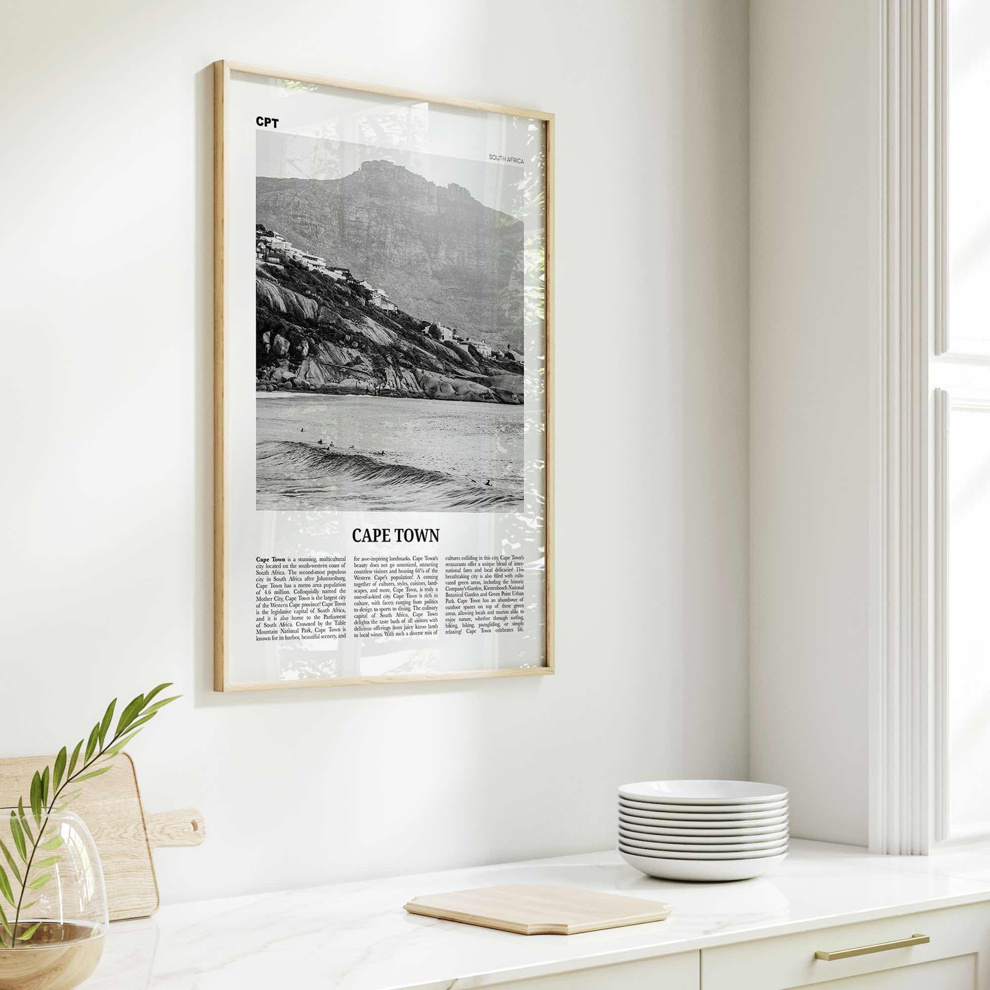 Cape Town Print Black and White No 2, Cape Town Wall Art, Cape Town Poster, Cape Town Photo, Cape Town Wall Decor, South Africa